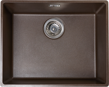 Secher Aalborg 500 køkkenvask til underlimning, granitek kaffe (brun)